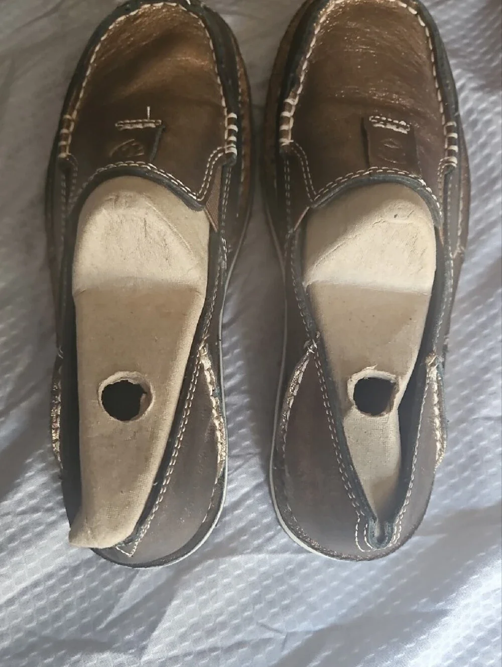 Ariat Bronze Metallic Slip-On Moccasin Loafer Cruisers Womens Size 6